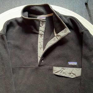Patagonia Synchilla snap up pullover fleece black grey size L